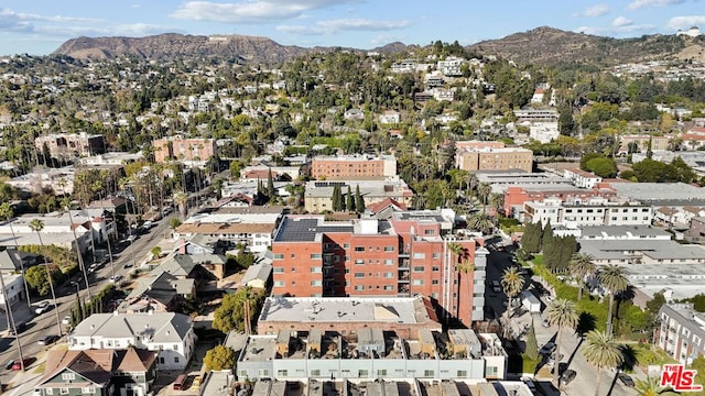 aerial view with a mountain view