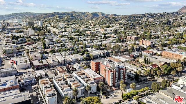 aerial view with a mountain view