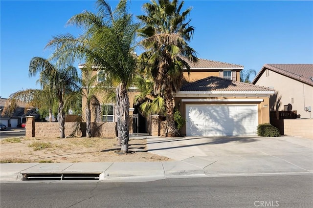 view of front of house with a garage