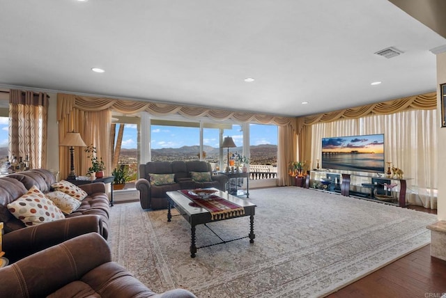 living room featuring hardwood / wood-style flooring