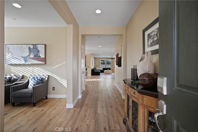 foyer entrance featuring light hardwood / wood-style flooring