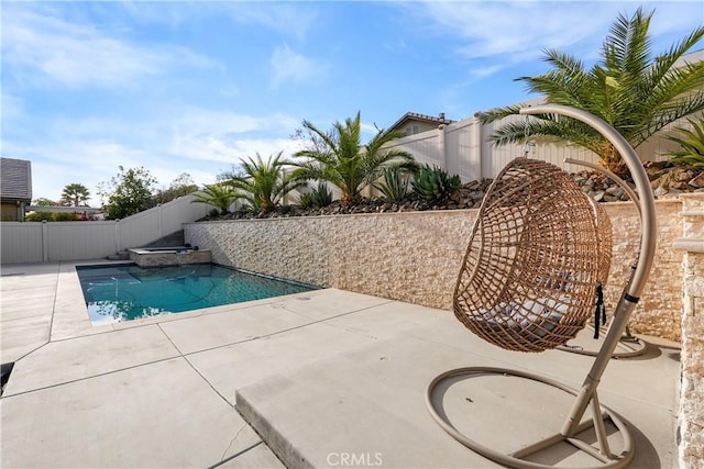 view of pool featuring a patio area