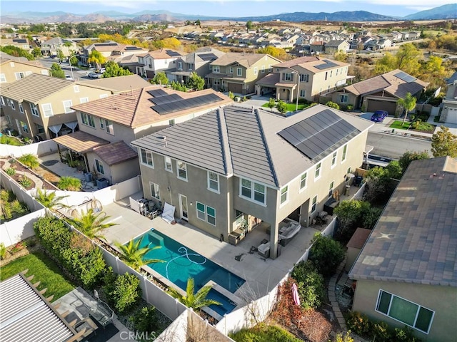 bird's eye view with a mountain view