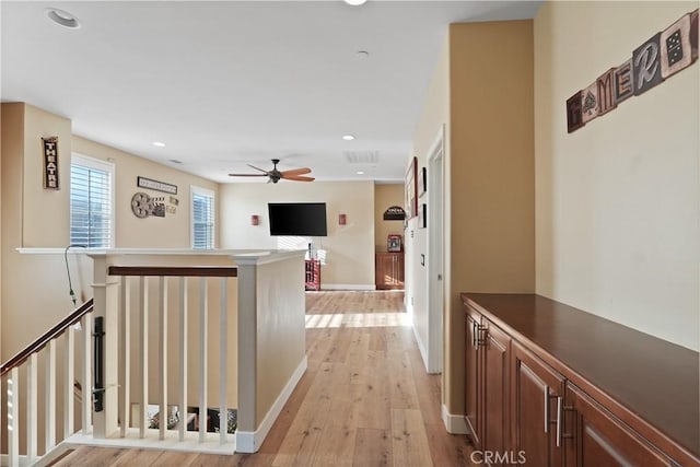 hall featuring light hardwood / wood-style floors