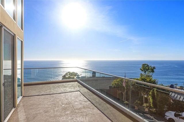 balcony with a water view