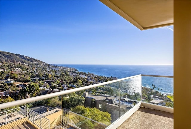 balcony with a water view