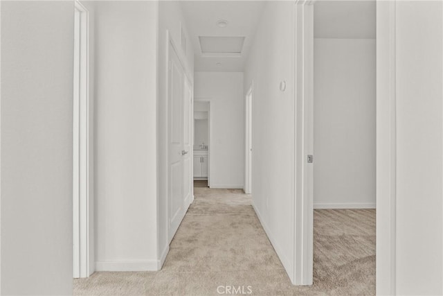 15992 Jamie Ln Unit 1, Fontana, CA 92336 - hallway featuring light colored carpet and attic access