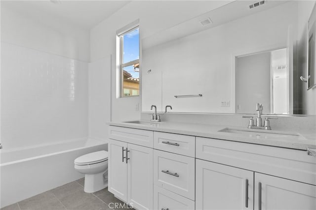 15992 Jamie Ln Unit 1, Fontana, CA 92336 - full bath with double vanity, tile patterned floors, and tub / shower combination