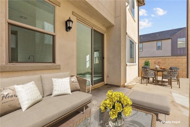 15992 Jamie Ln Unit 1, Fontana, CA 92336 - view of patio featuring an outdoor living space and outdoor dining space