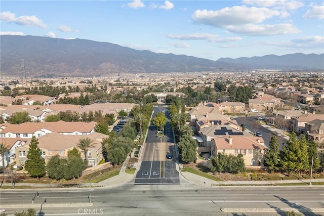 aerial view with a residential view and a mountain view