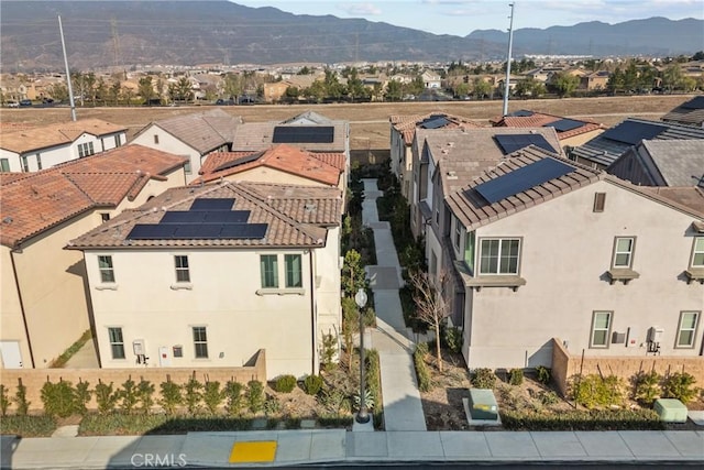 aerial view with a residential view and a mountain view