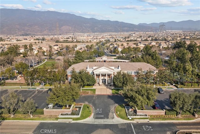 bird's eye view with a mountain view and a residential view