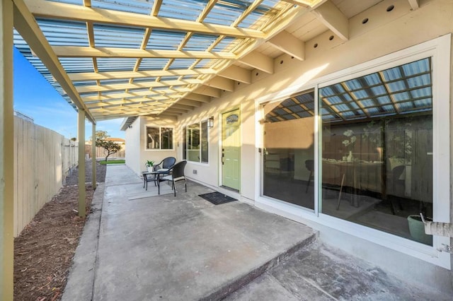 view of patio / terrace featuring a pergola