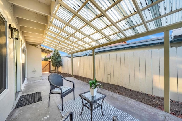 view of patio / terrace featuring a pergola