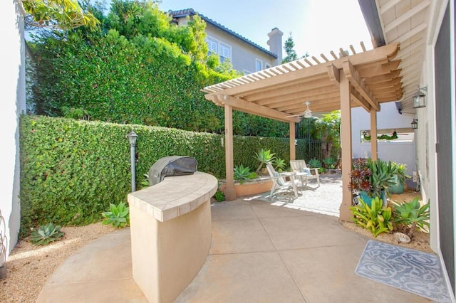 view of patio with a pergola