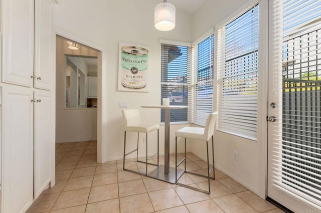 view of tiled dining area