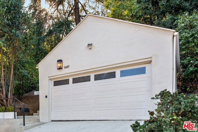 view of garage