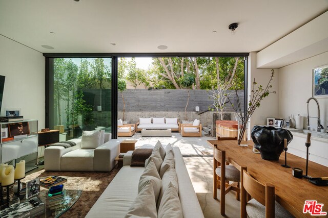 living room featuring plenty of natural light