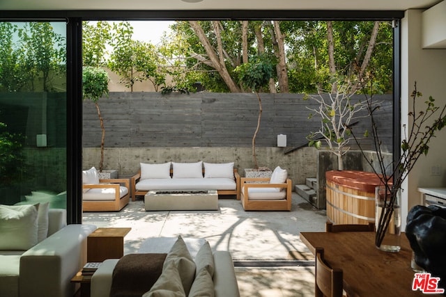 view of patio with an outdoor hangout area