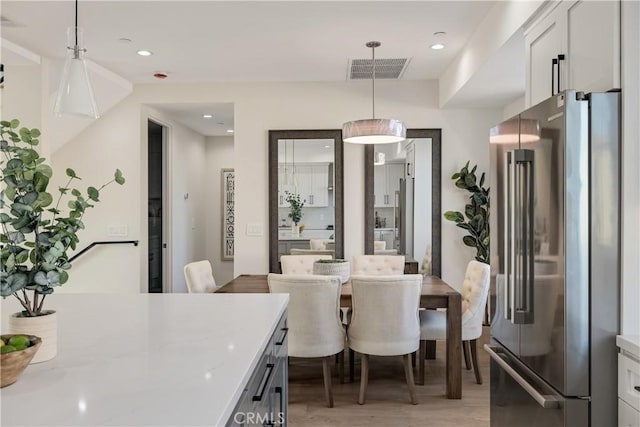 1700 Perkins Ln, Redondo Beach, CA 90278 - dining space with light wood-style floors and recessed lighting