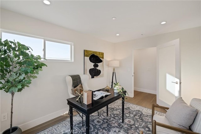 1700 Perkins Ln, Redondo Beach, CA 90278 - office area featuring wood finished floors and recessed lighting