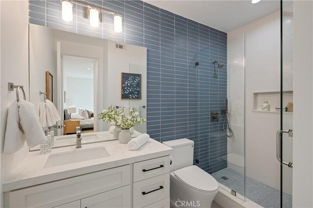 1700 Perkins Ln, Redondo Beach, CA 90278 - bathroom with a stall shower, vanity, and ensuite bath