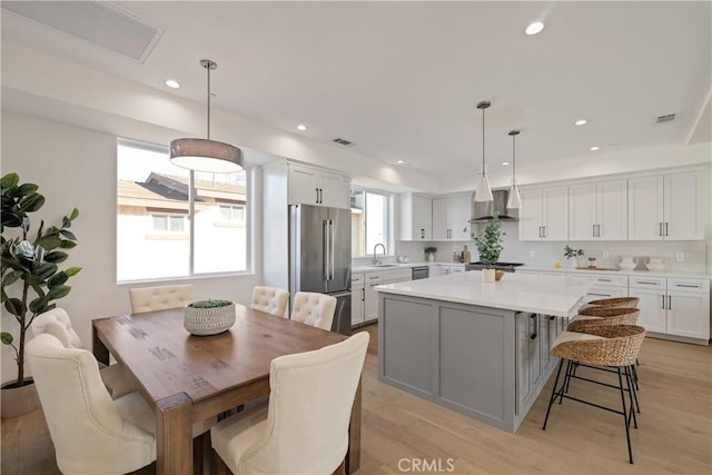 1700 Perkins Ln, Redondo Beach, CA 90278 - dining room with light wood finished floors and recessed lighting