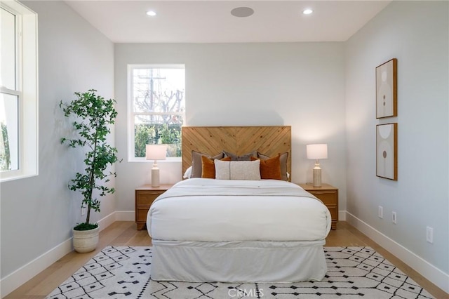 bedroom featuring light hardwood / wood-style floors