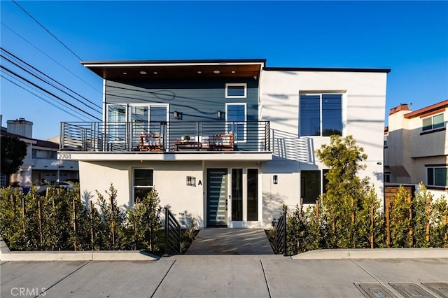 contemporary house with a balcony