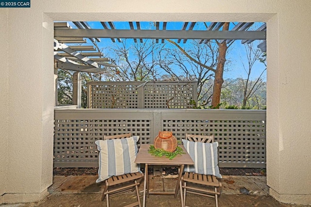 view of patio / terrace with a pergola