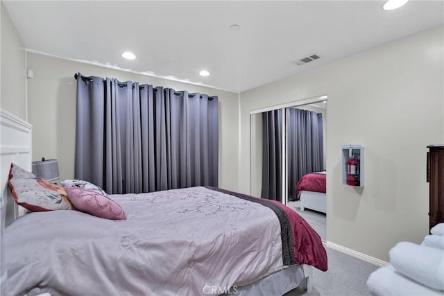 32758 Spinel Rd, Lucerne Valley, CA 92356 - carpeted bedroom featuring recessed lighting, baseboards, and visible vents
