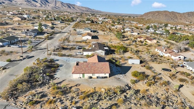 aerial view with a mountain view