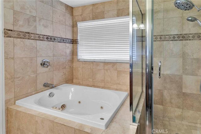 32758 Spinel Rd, Lucerne Valley, CA 92356 - bathroom with a jetted tub and a stall shower