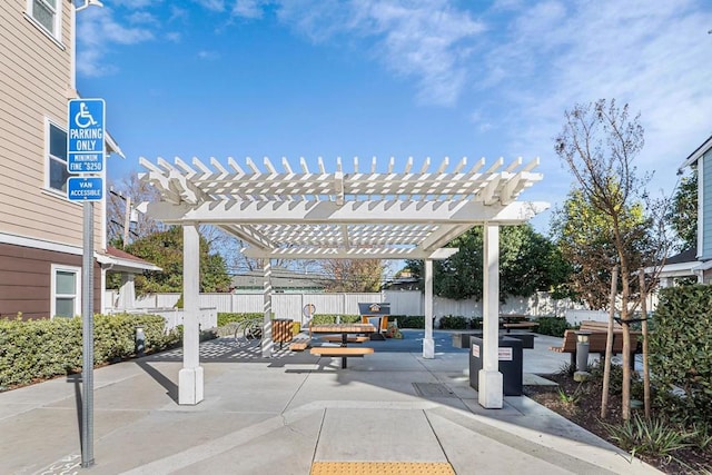 view of patio with a pergola