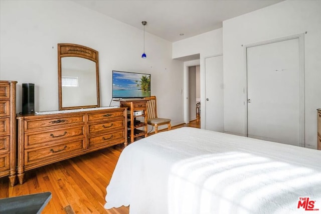 bedroom featuring hardwood / wood-style flooring