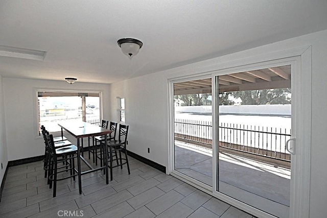 dining room with a wealth of natural light