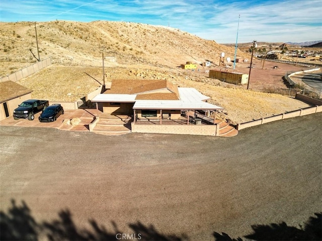 aerial view featuring a mountain view