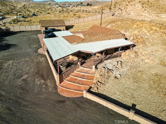 aerial view featuring a mountain view