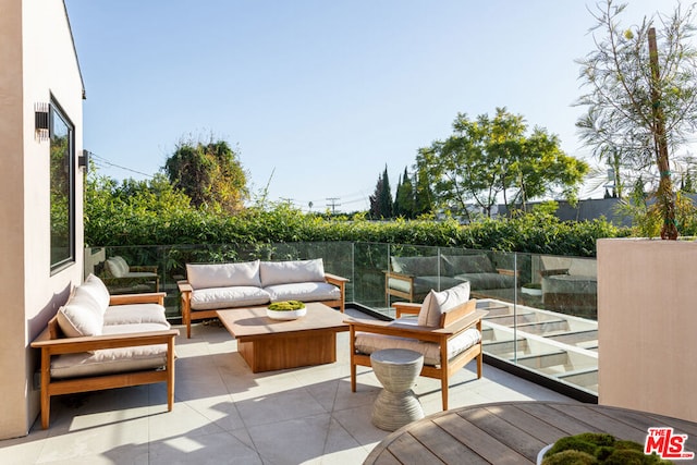 view of patio featuring an outdoor living space