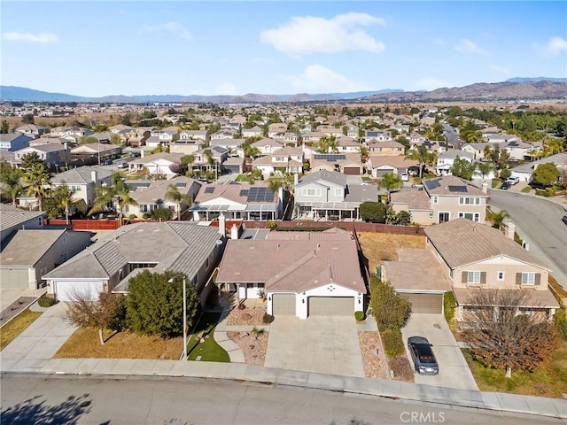 aerial view with a mountain view