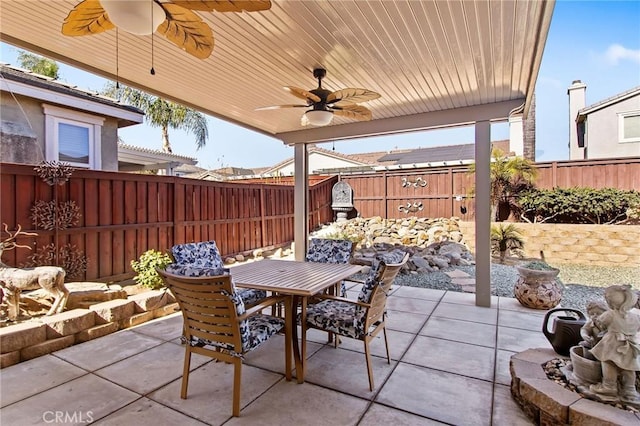 view of patio / terrace with ceiling fan