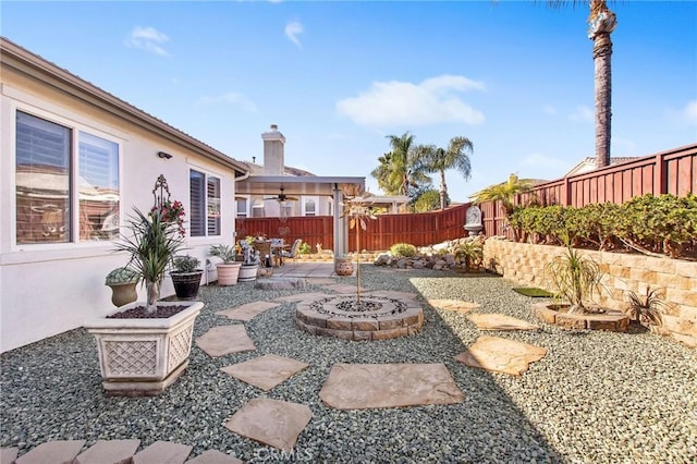 view of yard with a patio area