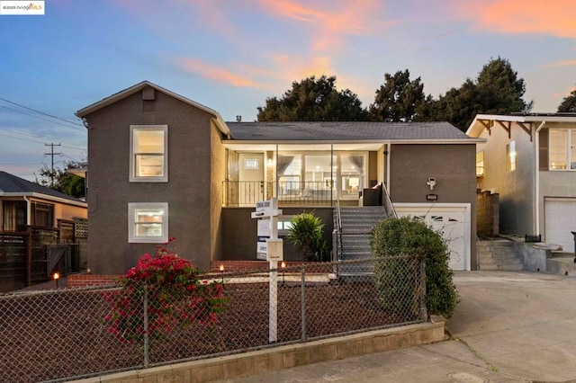 view of front facade with a garage