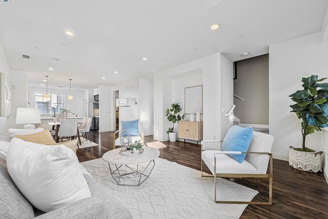 living room featuring hardwood / wood-style flooring