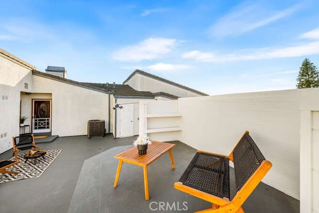 view of patio / terrace featuring central AC unit