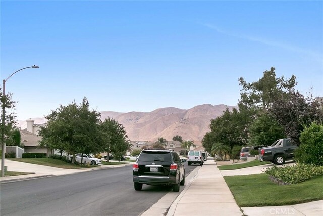 view of road featuring a mountain view