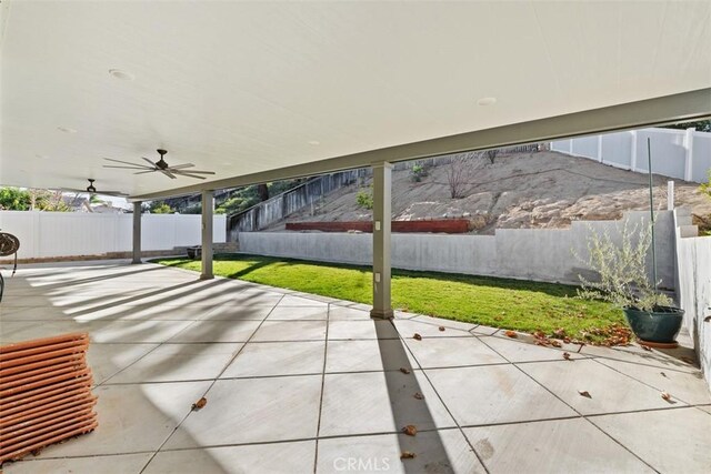 view of patio / terrace with ceiling fan