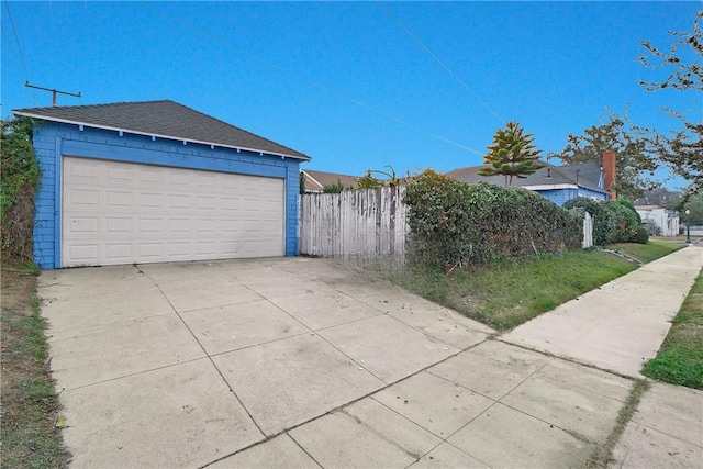 view of garage