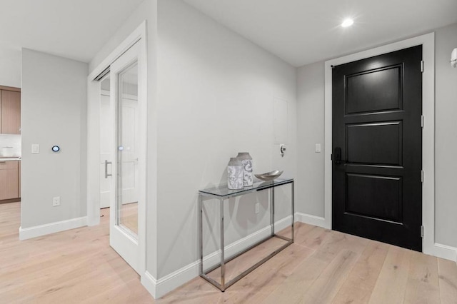 entryway featuring light hardwood / wood-style flooring