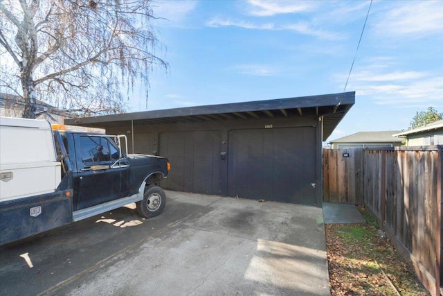 view of garage